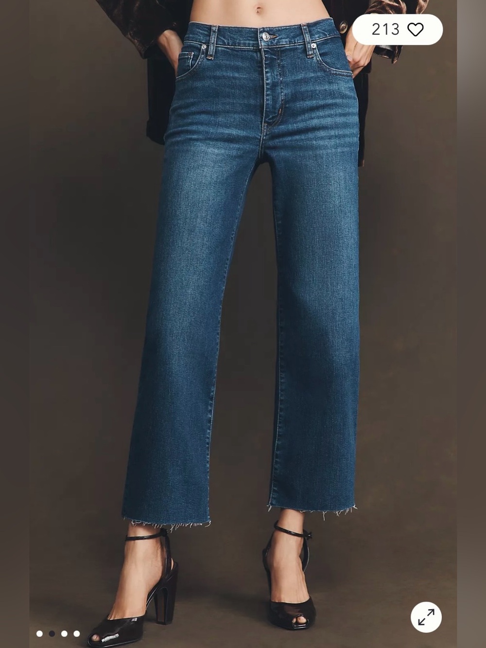 FRAME/Anthropologie The Mellow Mid-Rise Wide-Leg Crop Jean in Denim Medium. NWT